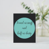 Schnupfen und halb so staubig postkarte (Stehend Vorderseite)