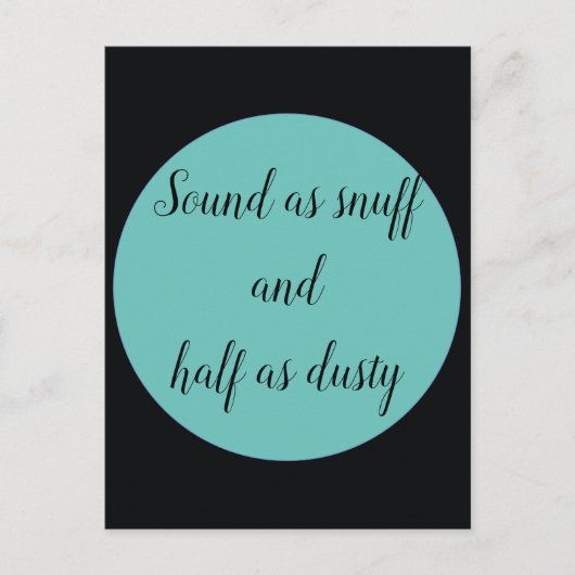 Schnupfen und halb so staubig postkarte (Vorderseite)