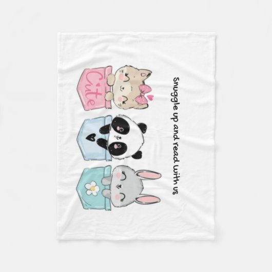 Schnuppern und mit uns lesen, Kinderdecke Fleecedecke (Vorderseite)