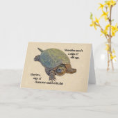 Schnupperschildkröte zerknittert alte Weisheit Karte (Gelbe Blume)