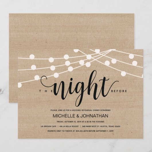 Schnur beleuchtet einladung (Vorne/Hinten)