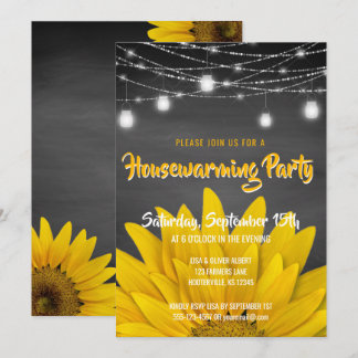 Schnur beleuchtet Housewarming-Party-rustikale Einladung