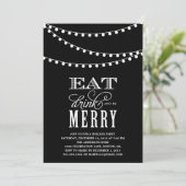 SCHNUR BELEUCHTET %PIPE% FEIERTAGS-PARTY EINLADUNG (Stehend Vorderseite)