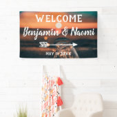 Schnur-Lichter, die willkommene Fahne Wedding sind Banner (Insitu)