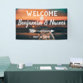 Schnur-Lichter, die willkommene Fahne Wedding sind Banner (Messeveranstaltung)