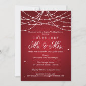 Schnur-Rot Herr-Frau Couples Shower Sparkling Einladung (Vorderseite)