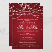 Schnur-Rot Herr-Frau Couples Shower Sparkling Einladung (Vorne/Hinten)