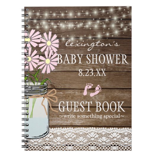 Schnur von Licht-Land-BabypartyGuestbook | Notizblock (Vorderseite)