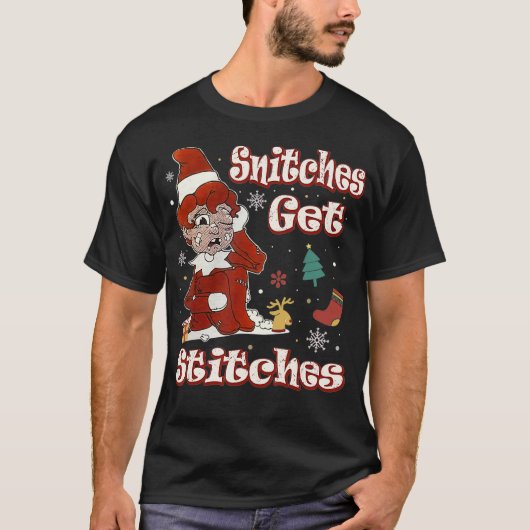 Schnüre sticken lustige Weihnachtsfeiern T-Shirt (Vorderseite)