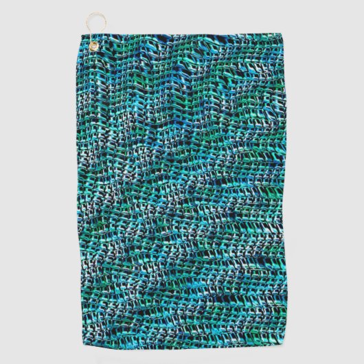 Schnüre und gewellte Grassackenmasche, Cyangrün Golfhandtuch (Vorderseite)