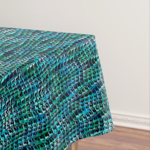 Schnüre und gewellte Grassackenmasche, Cyangrün Tischdecke
