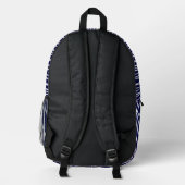 Schnüre von Navy Bedruckter Rucksack (Rückseite)