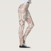 schnüren Sie sich Muster, Vintage Radierung, Rosa Leggings (Rechts)