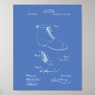 Schnürklammer 1894 Patentart Blueprint Poster