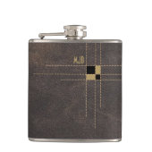 Schnürleder-Monogramm Flachmann (Vorderseite)