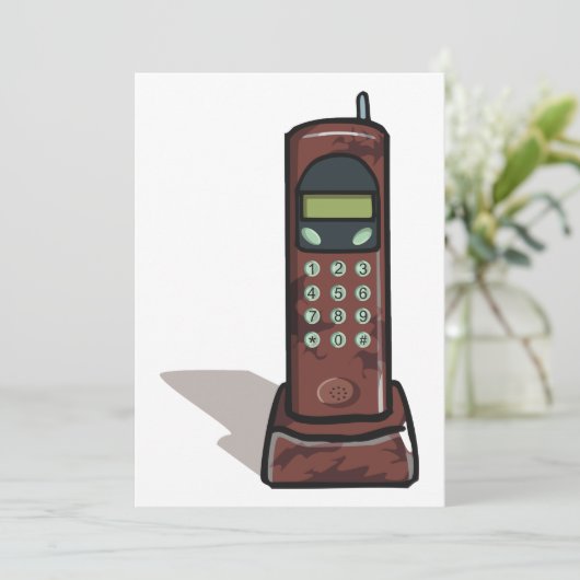 schnurloses Telefon Einladung (Stehend Vorderseite)