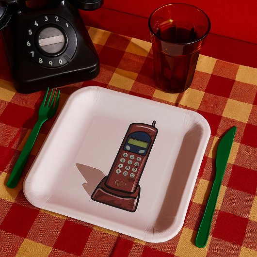 schnurloses Telefon Pappteller