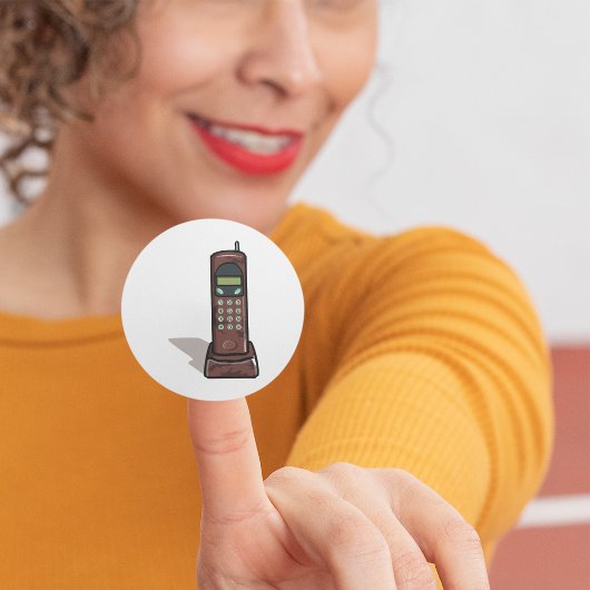 schnurloses Telefon Runder Aufkleber