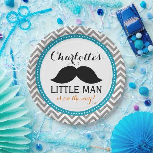 Schnurrbart-Baby-Duschen-Papier-Teller, kleines Pappteller (Party)