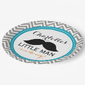 Schnurrbart-Baby-Duschen-Papier-Teller, kleines Pappteller (Schrägansicht)