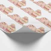 Schnurrbart Baby Girl ist da! (baby mädchen) Geschenkpapier (Ecke)