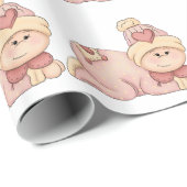 Schnurrbart Baby Girl ist da! (baby mädchen) Geschenkpapier (Rolleneckpunkt)