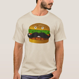 Schnurrbart-Burger-Mann-T - Shirt