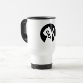 Schnurrbart Charme Kaffee Genuss Reisebecher (Vorderseite Links)