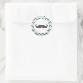 Schnurrbart-Chevron-Aufkleber Runder Aufkleber (Tasche)