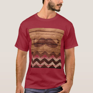 Schnurrbart Chevron Vintage Holz #3 T-Shirt