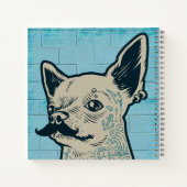 Schnurrbart-Chihuahua-Graffiti-Monogramm Notizblock (Rückseite)