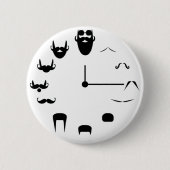 Schnurrbart Clockface Button (Vorderseite)