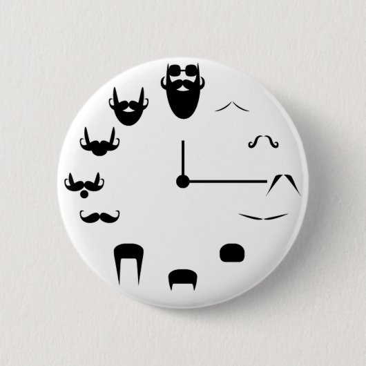 Schnurrbart Clockface Button (Vorderseite)