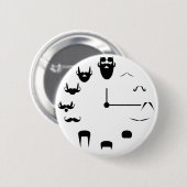Schnurrbart Clockface Button (Vorne & Hinten)