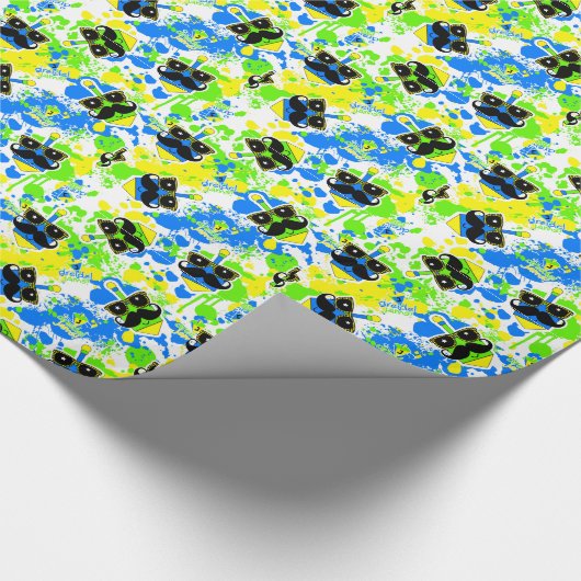 Schnurrbart Dreidel Verpackung Geschenkpapier (Ecke)