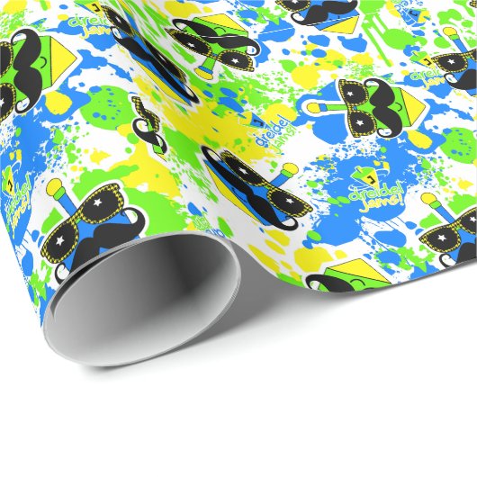 Schnurrbart Dreidel Verpackung Geschenkpapier (Rolleneckpunkt)