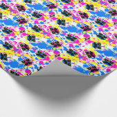 Schnurrbart Dreidel Verpackung (Rosa) Geschenkpapier (Ecke)