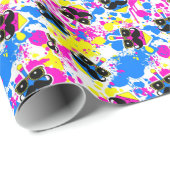 Schnurrbart Dreidel Verpackung (Rosa) Geschenkpapier (Rolleneckpunkt)