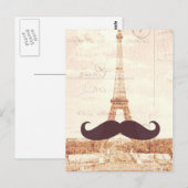 Schnurrbart Eiffelturm Postkarte (Vorne/Hinten)