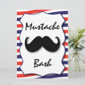 Schnurrbart-Einladung Einladung (Stehend Vorderseite)