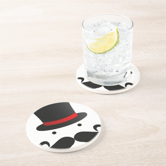 Schnurrbart-Entwurf Sandstein Untersetzer (Seite)