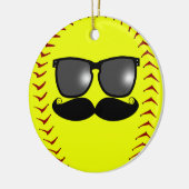 Schnurrbart Fastpitch Softball-Verzierung Keramikornament (Links)