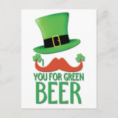 Schnurrbart für grünes Bierginger-Schnurrbart Postkarte (Vorderseite)