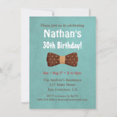 Schnurrbart-Herr-Mann-Geburtstags-Party Einladung (Rückseite)