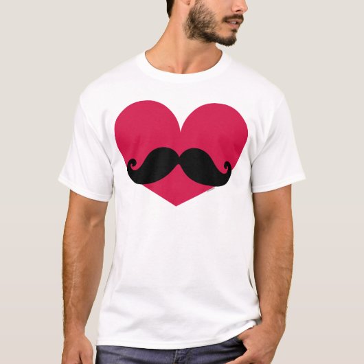 Schnurrbart-Herz T-Shirt (Vorderseite)