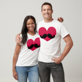Schnurrbart-Herz T-Shirt (Unisex)