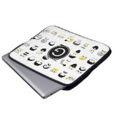 Schnurrbart-Hipster-Gesichter Laptopschutzhülle (Vorne Knopf)