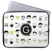 Schnurrbart-Hipster-Gesichter Laptopschutzhülle (Vorderseite)