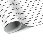 Schnurrbart-Hipster-Muster 2 Geschenkpapier (Rolleneckpunkt)