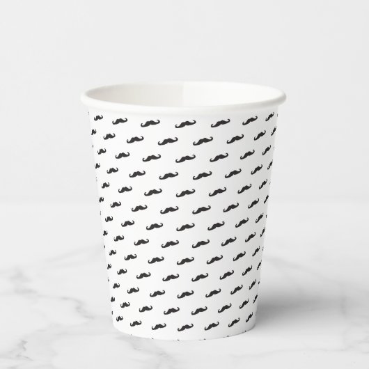 Schnurrbart-Hipster-Muster 2 Pappbecher (Links)